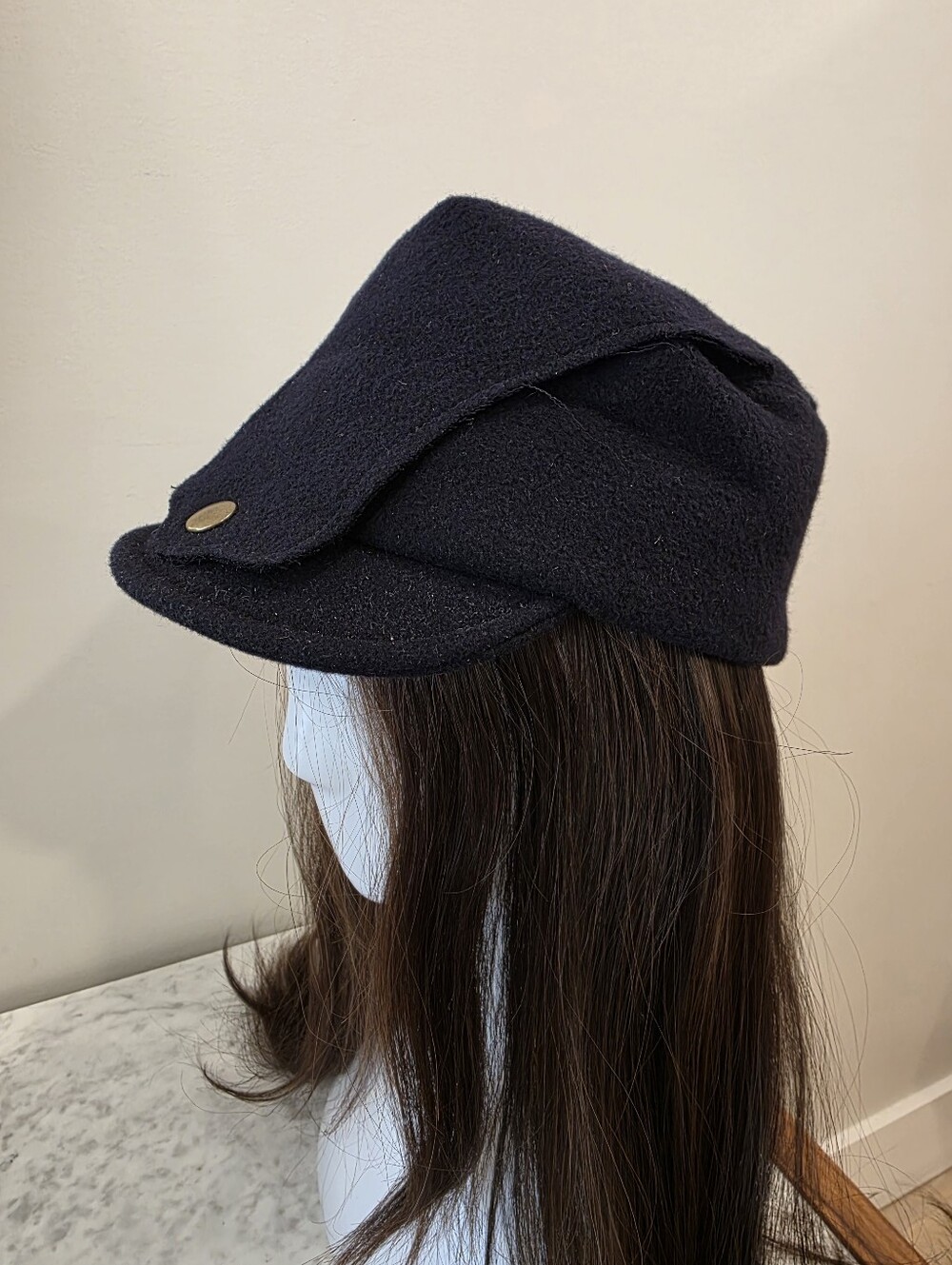 Navy Wool Blend Cadet Cap